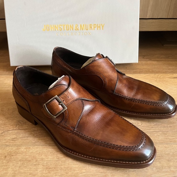 Johnston & Murphy Cormac Monk Strap Shoes, Mahogany Italian Calfskin – Men’s 8.5 main image 8